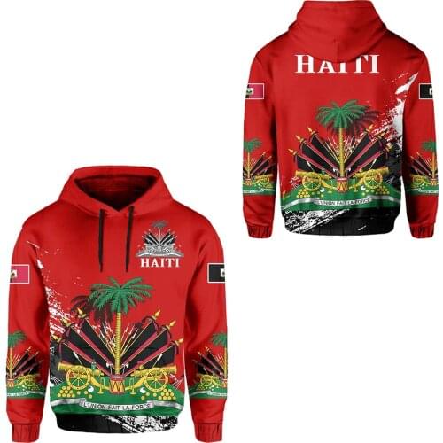 Tessffel Country Emblem Flag Caribbean Sea Haiti Island Retro Pullover Men/Women Tracksuit Jacket 3Dprint Streetwear Hoodies A-5