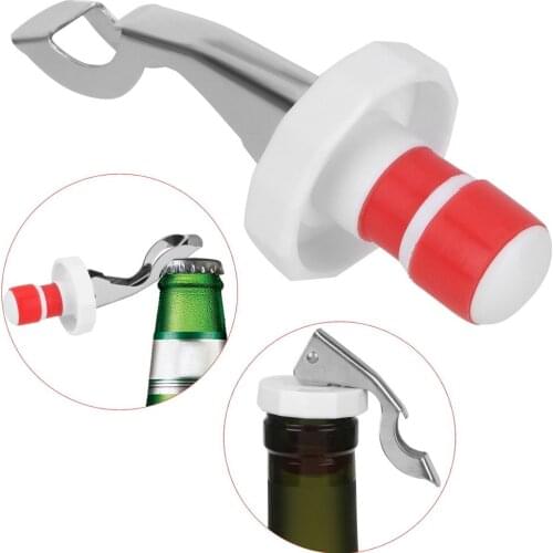 Wine Bottle Opener Wine Stopper Sealed Red Wine Plug Multifunctional Mini Stainless Steel Portable Creative