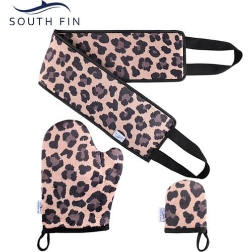 Pull Back Leopard SOUTH FIN Cross Border Beauty Black Oil Coated Flocking Gloves Latex Applicator Tool Make Up Kit