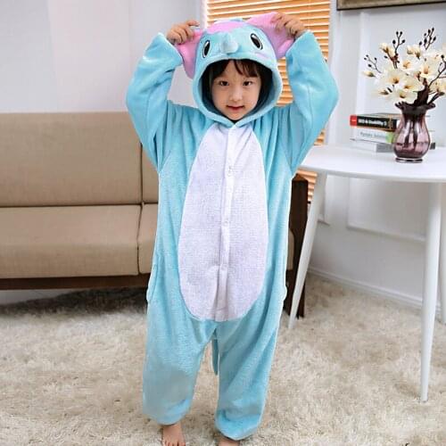 Pajamas Blue Elephant Kids Animal Children Pajamas for Boys Girls Baby Cute Pyjama Onesies Winter Long Sleeve Sleepwear