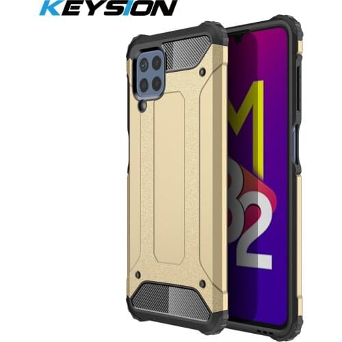 KEYSION Shockproof Armor Case for Samsung M32 M02S M62 M51 M31S PC+ Silicone Phone Back Cover for Galaxy A22 A82 A03S F62 F52 5G