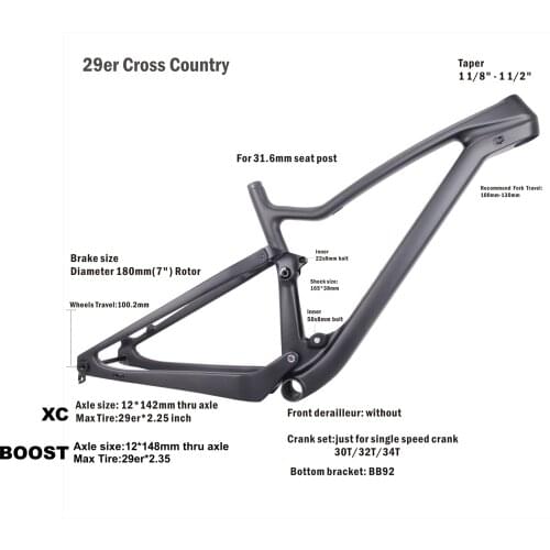 Miracle 29er Full suspension MTB Bike Frame,T700 Full carbon fiber mountain bicycle Frame,high quality Carbon MTB Frame