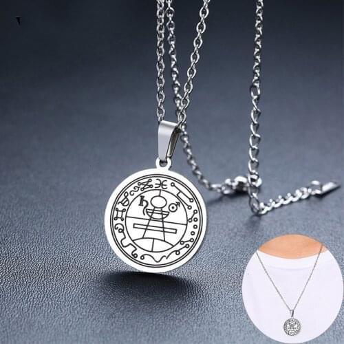 Retro Amulet Talisman Secret Seal of Solomon Unisex Pendant Necklaces for Men Woman Wealth Fortune Gifts Jewelry