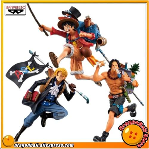 SALE0a Japan Anime "ONE PIECE" Original Banpresto Mania Produce Collection Figure - Luffy Ace Sabo Special Color ver