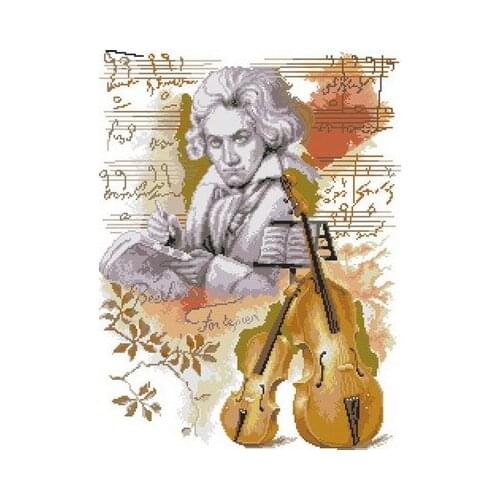 23-beethovens Violin (14CT) Counted Cross Stitch 11CT 14CT 18CT DIY Cross Stitch Kits Embroidery Needlework Sets