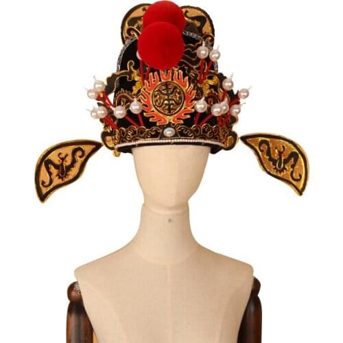 Golden Opera stage performance Beijing Opera Yue Opera helmets Heavenly Master helmets Zhong Kui Yama helmets judge helmets