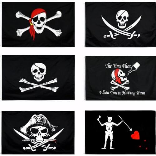 Yehoy hangiing 90x150cm Skull and Cross Crossbones Sabres Swords Jolly Roger pirate Dead Mans Chest Flags