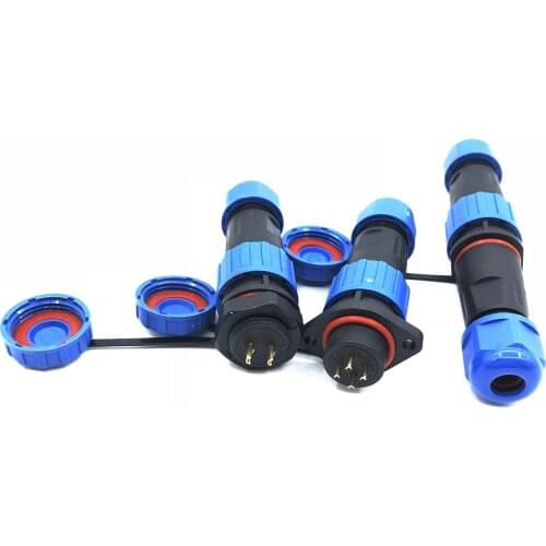 SP16 IP68 Waterproof Connector Male Plug & Female Socket 2 3 4 5 7 9 Pin SP16 Panel Mount Wire Cable Connector Aviation Plug