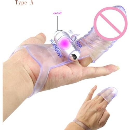 Pussy Finger Sleeve Vibrator Female Masturbator G Spot Massage Clit Stimulate Sex Toys For Women Lesbian Orgasm ZD0194
