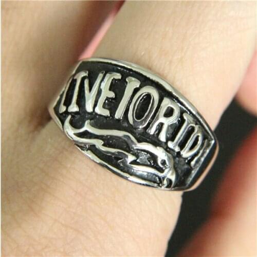 Band Party Hot Motorcycle LIVE TO RIDE Ring Ring 316L Stainless Steel Mens Ring Cool Fashion Biker Ring
