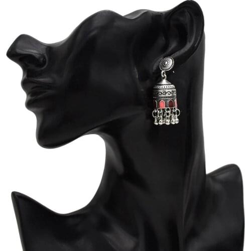 Vintage Ethnic Indian Style Jhuma Tassels Earrings For Women Tassel Bells Drop Earrings Afghan Egypt Gypsy Turk Jewelry