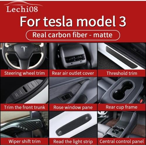 Interior matte carbon fiber for Tesla model 3 accessories/car accessories model 3 tesla three tesla model 3 carbon/accessoires