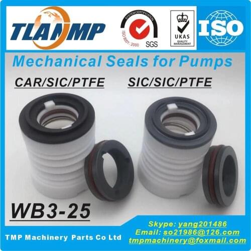 WB3-25 (Material:SIC/SIC/VIT/PTFE) bellows mechanical seals For Chemical Pumps (10 pieces/Lot)