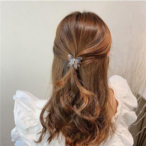 Fashion Butterfly Hair Claw Vintage Transparent Hair Clip Girl Hair Accessories