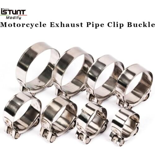 ISTUNT Motorcycle retro car exhaust pipe Clip buckle middle section buckle 304 stainless steel muffler hoop hoop 32MM - 77MM