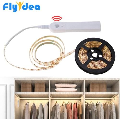 1M 2M 3M smd2835 motion sensor light ip65 5v Flexiable led smart induction strips switch warm white Wardrobe Stairs Night light