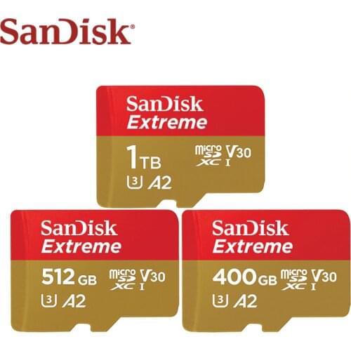100% Original SanDisk Memory Card 1TB Max Read Speed 160M/s A2 Class 10 400GB 512GB UHS-I Micro SD Card V30 U3 TF Card