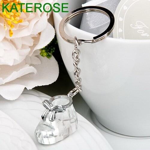 12PCS Choice Crystal Collection Baby Shoe Key Chains Baby Shower Favors Crystal Keychain Birthday Party Gift
