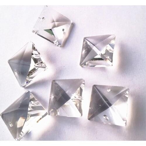 200PCS(+200pcs Rings) 22mm Crystal Square Beads in 2 Holes For Wedding Decoration ,Crystal Curtain Beads,Crystal Chandelier Bead