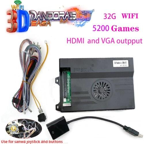 3D Pandora Box SAGA GT 5200 In 1 WIFI Game Board HDMI VGA Video PCB Arcade Cartridge Jamma For Retro PC PS3 Controller