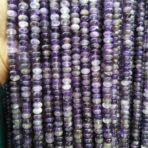 5x8mm Natural Amethysts Abacus Stone Beads Round Flat Purple Quartz Gem Stone Beads DIY Loose Beads For Jewelry Making 15