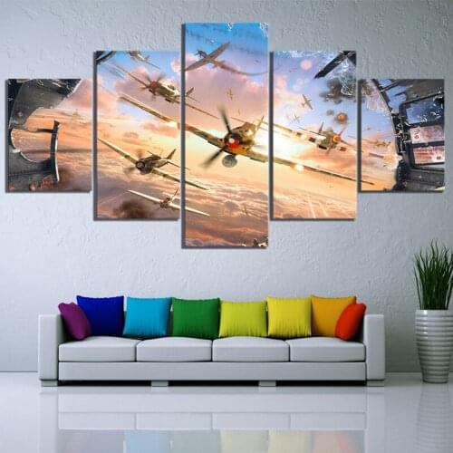 World of Warplanes 5D Diy Diamond Painting 5 Pieces Full square round Diamond Embroidery sale Kit Pictures of RhinestonesZP-2073