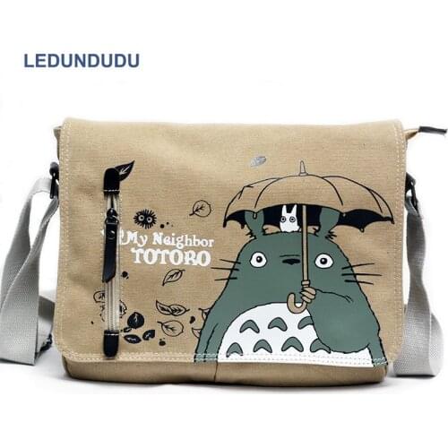 Anime My Neighbor Totoro Men Shoulder Bags Cosplay Accessories Cartoon Cute Canvas Messenger Bags Male Sling Pack Crossbody Bag