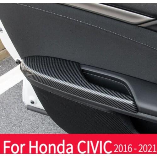 Car accesorios Decoration Frame Stickers for Honda Civic 10th 2016 2017 2018 2019 2020 ABS Door Armrest Panel Trim Cover