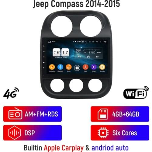 Android 9.0 Car Multimedia Player For Jeep Compass 2014-2015 Video GPS Navigation DVD Radio Stereo Intelligent System