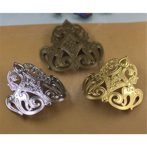 BASEHOME 10pcs 44x48mm Hollow Flower Motif Charms Jewelry Connector DIY Fashion Necklace Bracelet Headwear Findings