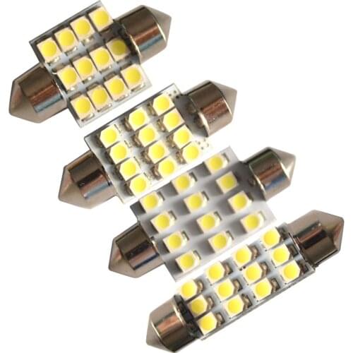 Free Shipping 100 pcs/lot Festoon Dome light 12 SMD 1210 3528 LED C5W 31mm 36mm 39mm 41mm Reading light white DC 12V