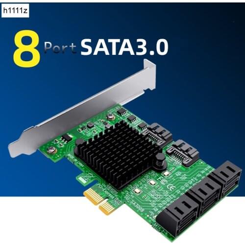 Chia Mining 5 Ports SATA 6Gb to PCI Express X1 Controller Card PCI-e to SATA Adapter SATA PCIE Riser Add On Cards for Desktop PC
