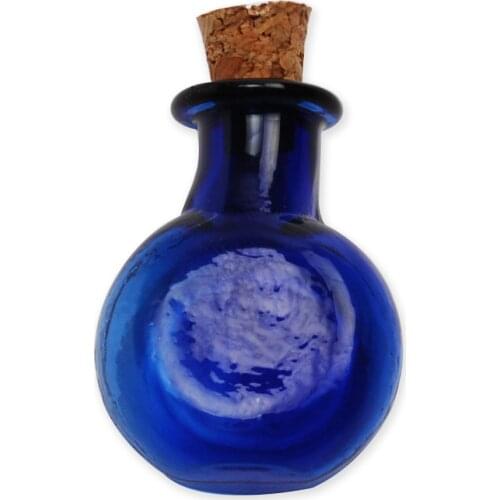 Extremely exquisite wishing glass bubble bottle with corks, durable blue drift bottle with stopper