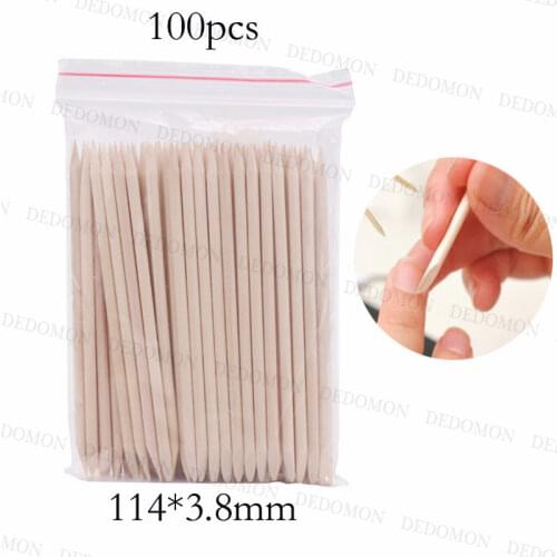 100/50/10 pcs Wooden Cuticle Pusher Nail Art Cuticle Remover Orange Wood Sticks For Cuticle Removal Manicure Nail Art Tools