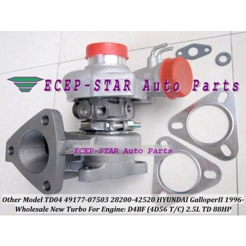 OTHER MODEL TD04 49177-07503 28200-42520 28200 42520 Turbo Turbocharger For HYUNDAI Galloper TC 1996- D4BF (4D56 T/C) 2.5L 88HP