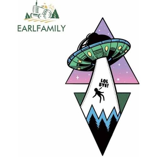 EARLFAMILY 13cm x 7.2cm for Alien Auto Decal Fashion Car Accessories Waterproof 3D Graffiti Stickers Custom Printing Decoration