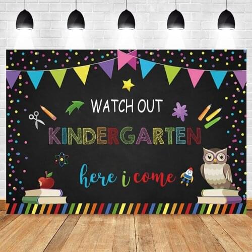 Yeele Welcome Back to School Backdrop Kindergarten Blackboard Baby Photography Background Vinyl Photocall Photozone Photophone