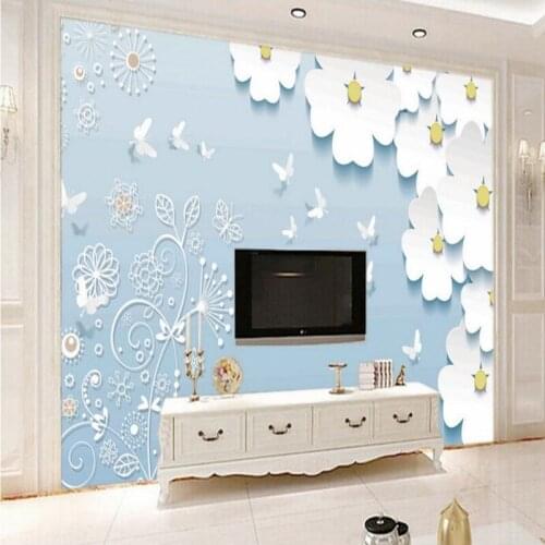 Custom mural Stereo daisy 3d continental background wall mural bedroom Hotel wallpaper living room Wallpaper