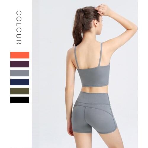 2pcs Workout Clothes for Women Yoga Set Seamless High-waisted Short Leggings Hollow Back Bra Woman Fitness Sport Gym Tracksuit