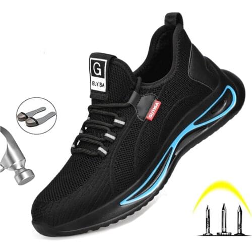 Fashion Mens Safety Shoes Anti-smashing Anti-puncture Steel Toe Cap Work Boots Lightweight Comfort Protection Breathable Boots