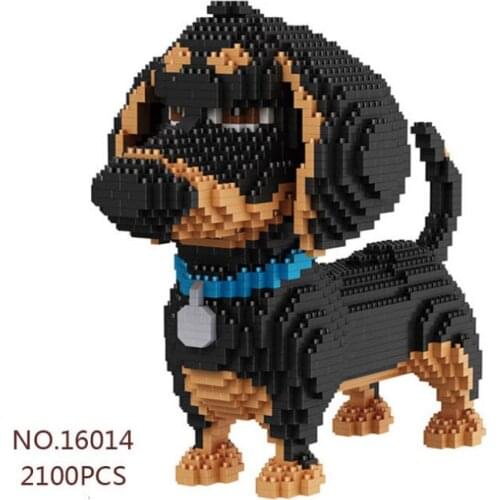 Cartoon Dog Mini Balody Dachshund Model Block Building Brick Toy for Kids 16014
