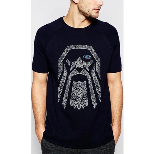Hot Sale Odin Vikings T-Shirt Men 2019 Summer Round Neck T-Shirts Cotton Mens Tshirt Fitness Loose Fit Tee Shirts Streetwear