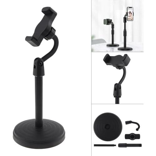 Microphone Stand Mini Desktop Table Stand Adjustable Mic Stand Mic Clip Holder Bracket Lightweight Bracket for Live Broadcast