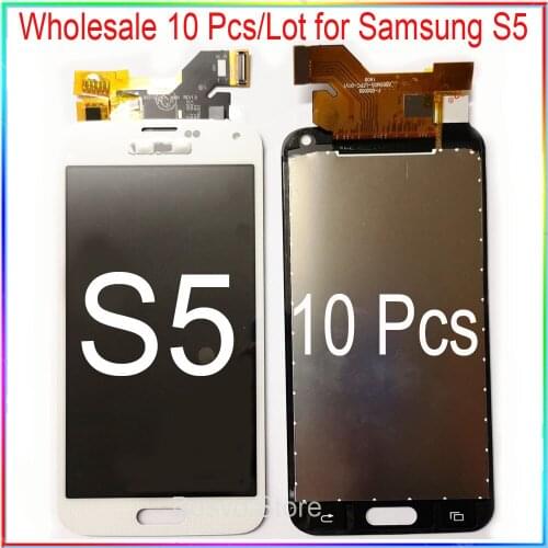 Wholesale 10 Pcs / Lot for Samsung S5 G900M G900F lcd display screen with touch digitizer assembly replacement repair parts