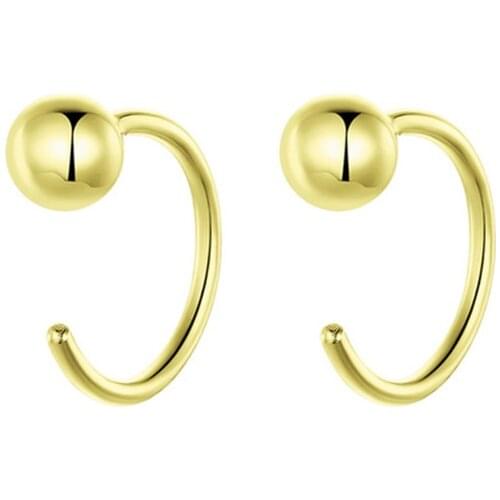 Pendientes de plata de primera ley hipoalergénicos para mujer, aretes pequeños, aros pequeños, plata esterlina 925, Color dorado