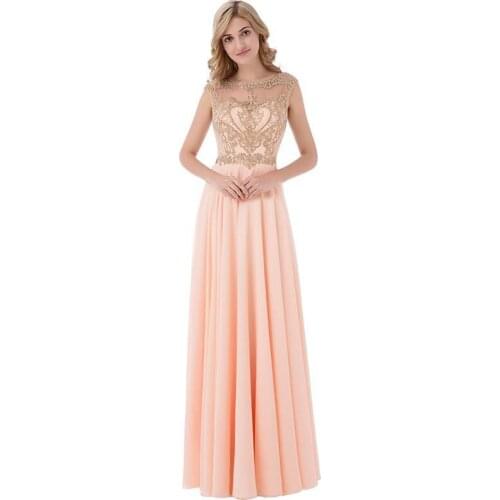 Customize Sexy Simple Sleeveless Back Floor-Length 2021 Prom Dresses Pastels Ruched Beading Chiffon A-Line Homecoming Dress 001
