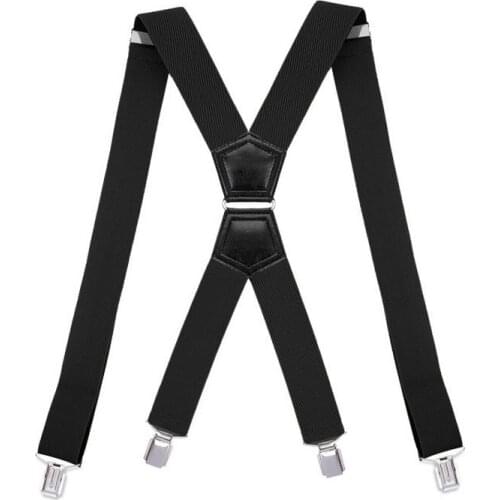 Men Women 4 Clips Shirt Stay 3.5cm Pants Trouser Clip-On X-Back Braces Elegant Elastic Alloy Metal Head Adjustable Suspenders