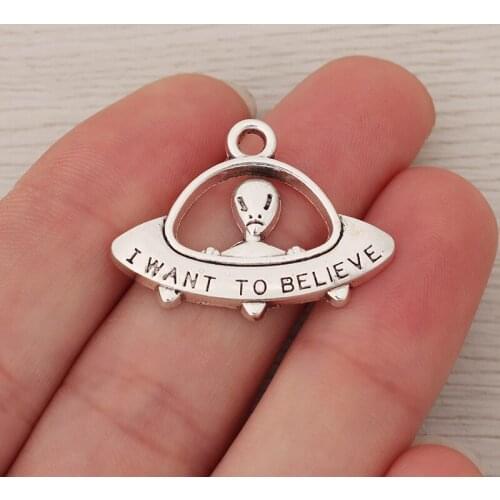 15 x UFO Alien Charms Pendants Fit Necklace Jewelry Making Accessories 31x23mm