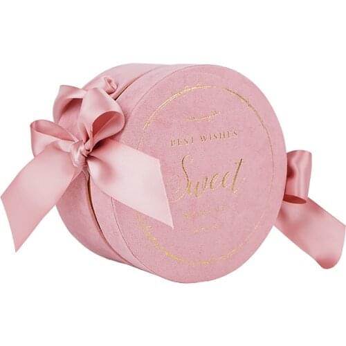 AVEBIEN New Year Gifts Creative Bowknot Round Letters Wedding Birthday Party Decorations Candy Box Simple Gift Packaging Boxes