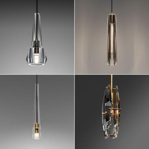 Nordic LED Crystal Pendant Lights Modern Living Room Copper Hanging Lamp Bedroom Bedside Dining room Suspend Lamp Fixture WF